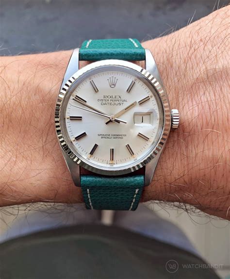 rolex blue leather band|genuine Rolex leather watch bands.